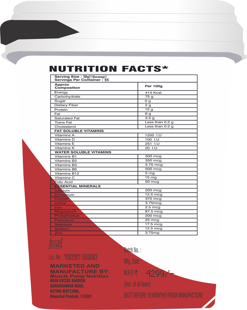 MPN INSTANT MASS GAINER 2.7KG Muscle Pump Nutritions